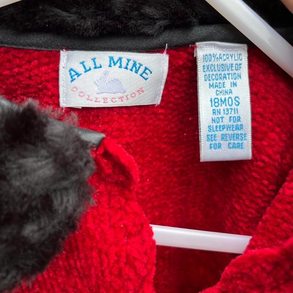 Vintage Toddler Cardigan w/ Faux Fur Collar - Picture 3 of 3